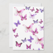 Invitation Fête de naissance Papillon Rose et Violet pour Béb (Dos)