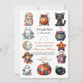 Invitation Fête de naissance patchwork Halloween pour bébé (Devant)