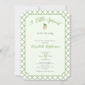 Invitation Fête de naissance Petite Pousse Vert Sauge Quatref (Devant)