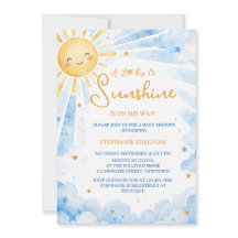 Fête de naissance pour bébé garçon Bleu & Or Aquar