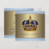 Invitation Fête de naissance pour bébé prince de la couronne (Devant / Derrière)