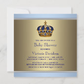 Invitation Fête de naissance pour bébé prince de la couronne (Dos)