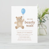 Invitation Fête de naissance pour un garçon Ourson (Debout devant)