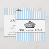 Invitation Fête de naissance Prince Bébé Garçon (Devant / Derrière)