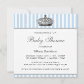 Invitation Fête de naissance Prince Bébé Garçon (Dos)