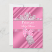 Invitation Fête de naissance Princesse Bébé Fille Rose "C'est (Devant)