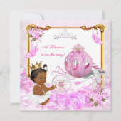 Invitation Fête de naissance Princesse Bébé Rose Carrosse Eth (Devant)