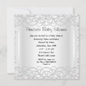 Invitation Fête de naissance Princesse Fille Perle Blanche Ar (Dos)