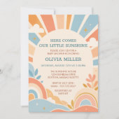 Invitation Fête de naissance Retro Little Sunshine Boy (Devant)