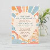 Invitation Fête de naissance Retro Little Sunshine Boy (Debout devant)