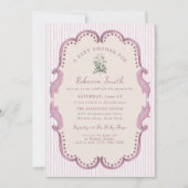 Invitation Fête de Naissance Rose Fille Grandmillennial Chic (Devant)