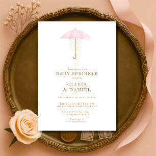 Invitation Fête de naissance rose pour bébé fille Baby Sprink