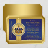 Invitation Fête de naissance royale pour garçons (Devant / Derrière)