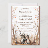 Invitation Fête de naissance Rustique Cerf de la Forêt (Devant)
