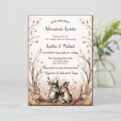 Invitation Fête de naissance Rustique Cerf de la Forêt (Debout devant)
