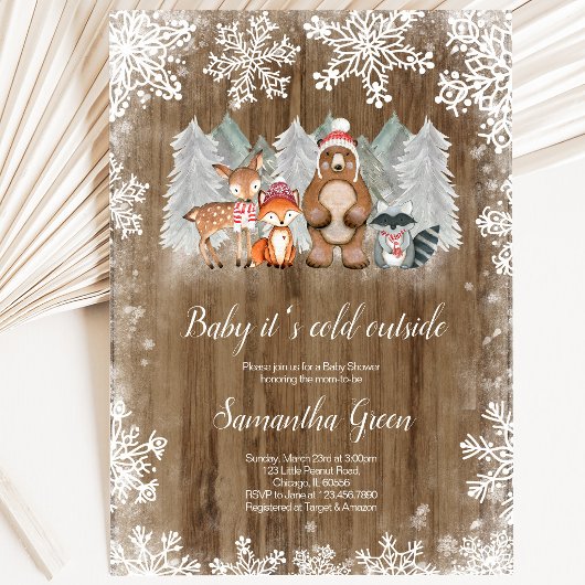 Invitation Fête de Naissance Rustique en Forêt