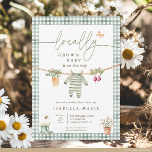 Invitation Fête de Naissance Rustique et Locale pour Bébé de 