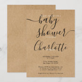 Invitation Fête de naissance rustique mixte (Devant / Derrière)