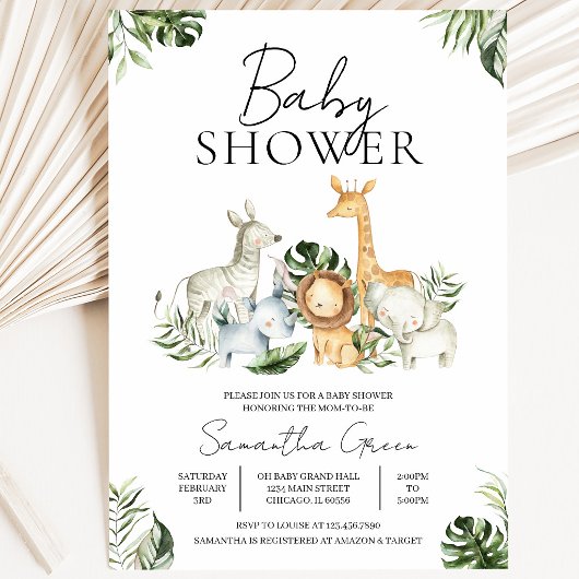 Invitation Fête de naissance Safari Jungle