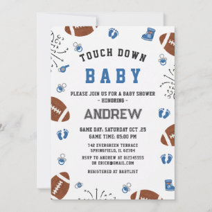 Invitation Fête de naissance sur le thème du Touchdown de foo