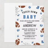Invitation Fête de naissance sur le thème du Touchdown de foo (Devant / Derrière)
