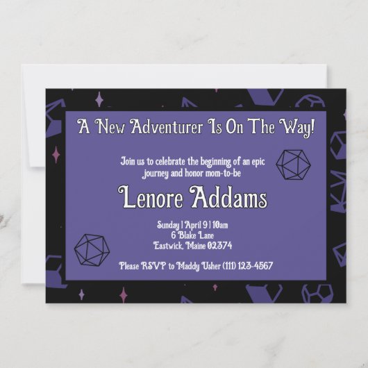 Invitation Fête de Naissance sur le thème Dungeons & Dragons (Devant)