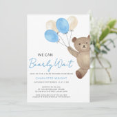 Invitation Fête de naissance Teddy Bear Boy (Debout devant)