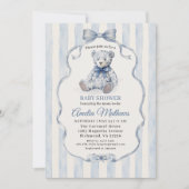 Invitation Fête de naissance Teddy Bear Boy (Devant)