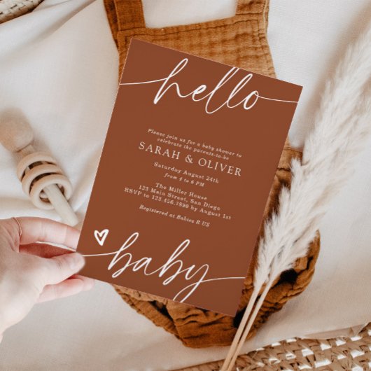 Invitation Fête de Naissance Tendance en Écriture Moderne Ter