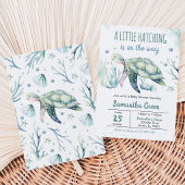 Invitation Fête de Naissance Tortue Garçon
