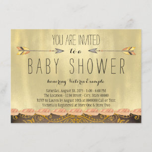 Invitation Fête de naissance Tribal Arrow Boy