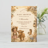 Invitation Fête de naissance Western Boho pour fille (Debout devant)