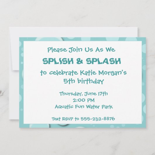 Invitation Fête de natation (Dos)