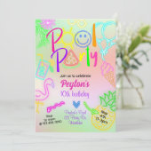 Invitation Fête de natation, Fête lumineuse, Lumière néon dan (Debout devant)