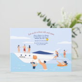Invitation Fête de natation hors du bateau (Debout devant)
