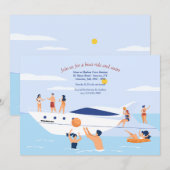 Invitation Fête de natation hors du bateau (Devant / Derrière)