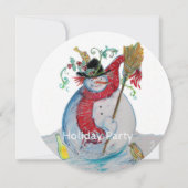 INVITATION FÊTE DE NEIGE AVEC OISEAUX FÊTE D'HIVER (Devant)