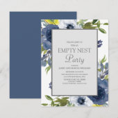 Invitation Fête de nid vide aux fleurs jaunes et blanches de  (Devant / Derrière)