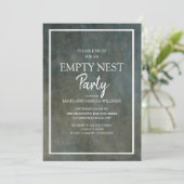 Invitation Fête de nid vide avec texte gris et argenté à l'as (Debout devant)