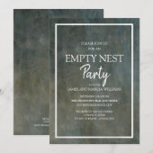 Invitation Fête de nid vide avec texte gris et argenté à l'as (Devant / Derrière)