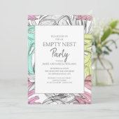 Invitation Fête de nid vierge Turquoise rose gris (Debout devant)