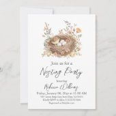 Invitation Fête de nidification Boho pour bébé (Devant)
