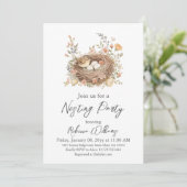Invitation Fête de nidification Boho pour bébé (Debout devant)
