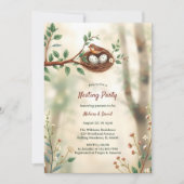 Invitation Fête de nidification des bois Baby shower d'oiseau (Devant)