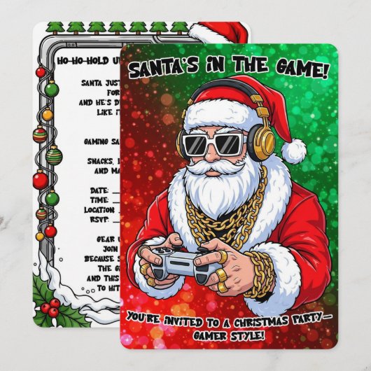 Invitation Fête de Noël (Devant / Derrière)