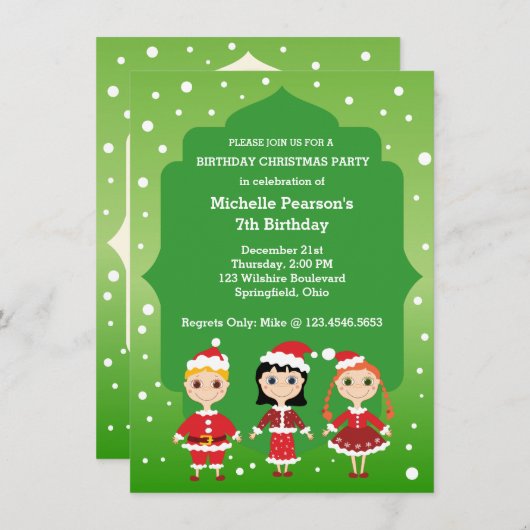 Invitation Fête de Noël (Devant / Derrière)