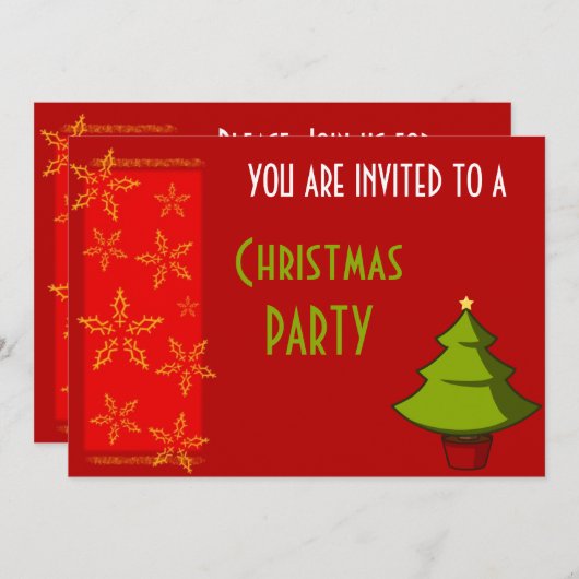 Invitation Fête de Noël (Devant / Derrière)