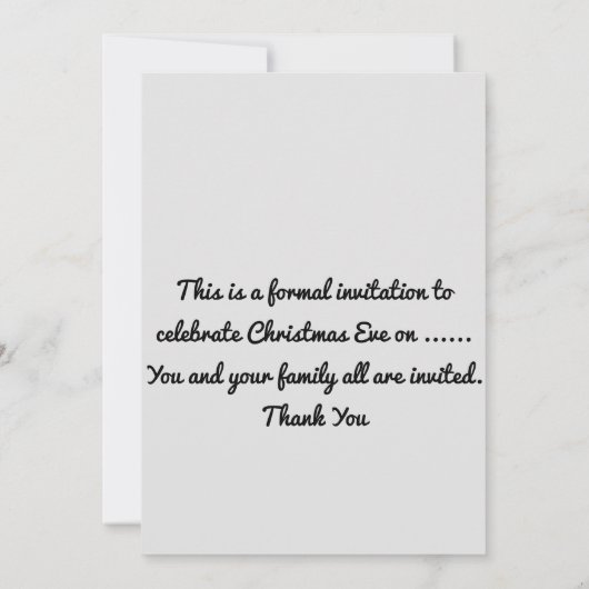 Invitation Fête de Noël (Dos)