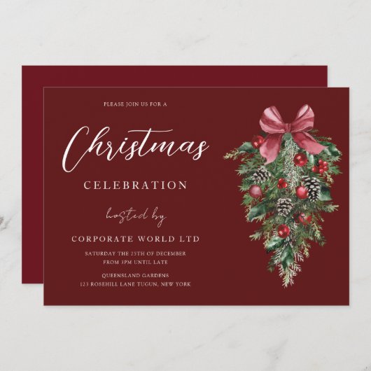 Invitation Fête de Noël (Devant / Derrière)