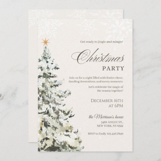 Invitation Fête de Noël (Devant / Derrière)